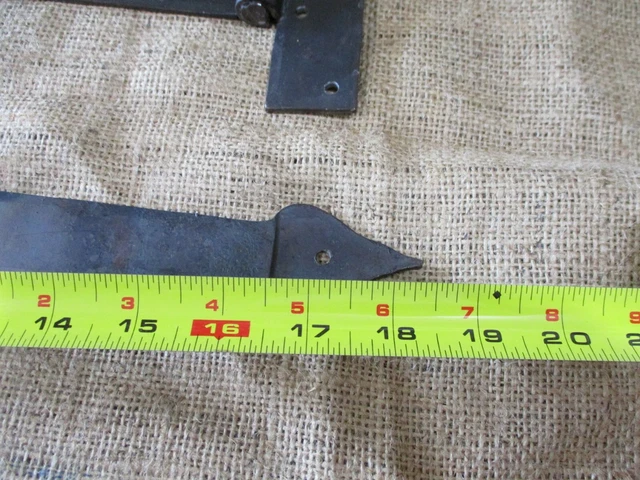 4 LARGE Strap T Hinges 18" Tee Hand Forged In Fire Barn Rustic Door Iron Arrow 6