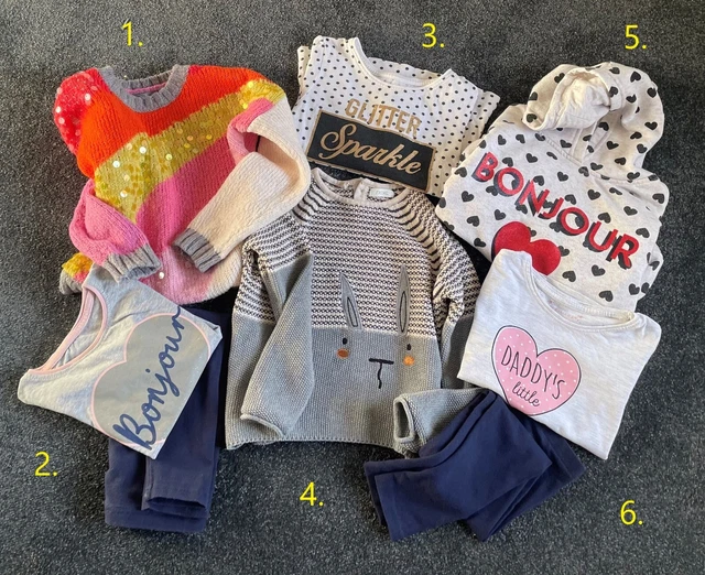 Bundle Of 6  Girls Clothes Next, Primark Age 4- 5  Years