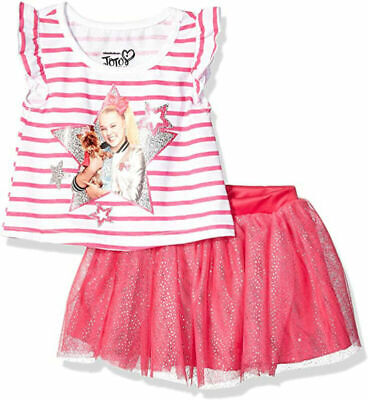 Jojo Siwa Girls Fuchsia 2pc Tutu Skirt Set Size 2T 3T 4T 4 5 6 6X