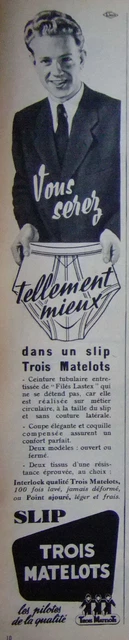 Publicité De Presse 1953 Tellement Mieux Avec Slip Trois Matelots - Advertising