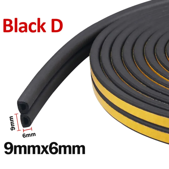 5M/10M Rubber Seal Weather Strip Foam Sticky Tape Door Window Draught Excluder