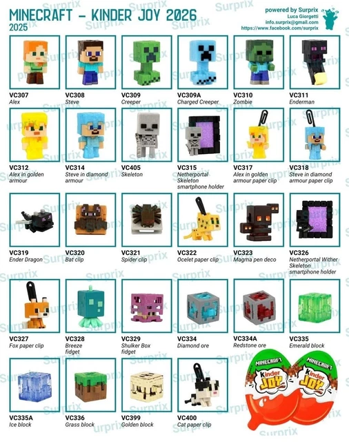 KINDER JOY MINECRAFT Sorpresine A Scelta 2026 EUR 3 50 PicClick IT