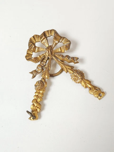 Broche vintage à la feuille d'or en strass, G33 - France