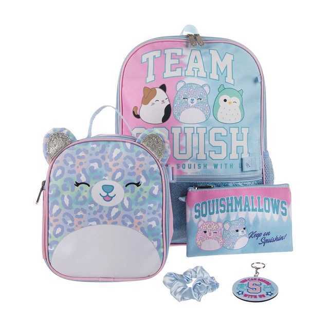 5 PIECE SQUISHMALLOW Backpack Lunch Box Bag Tote Lunchbox Pencil Case