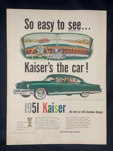Magazine Ad* - 1951 - Kaiser De Luxe 4-Door Sedan - (#3)