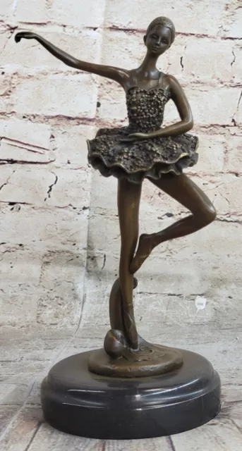 Bronze Sculpture by French Artist Miguel Lopez Dancer Ballerina Home Office Art