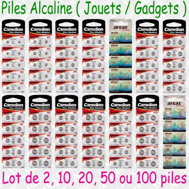 Piles boutons Alcaline 1,5V Camelion 357 362 364 371 377 379 386 389 391 ... 396
