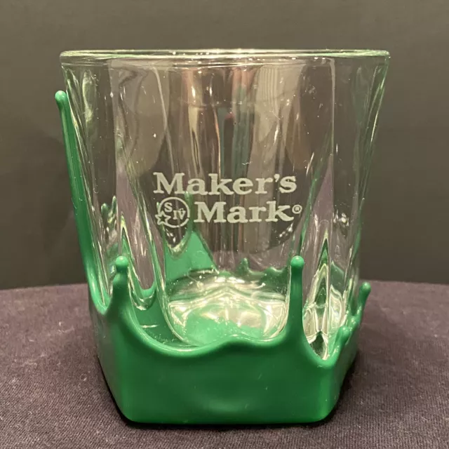 Makers Mark Kentucky Bourbon Green Wax Glass Tumbler