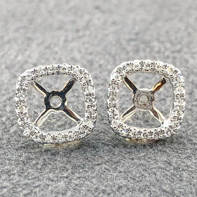 14K W Gold 0.75cttw Diamond Square Earring Jackets 14K W Gold 0.75cttw Diamond Square Earring Jackets