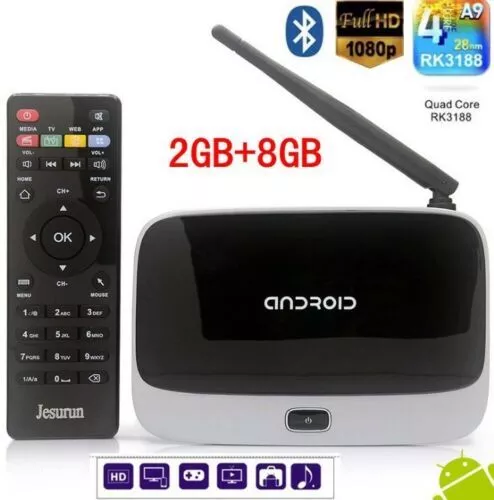 4K HD 64Bit Wifi Android 7.1 Quad Core Smart TV Box Media Player télécommande