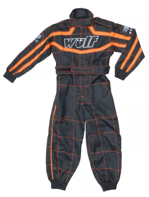 Kids Wulfsport Quad Karting MX Racing Childrens Overall Orange / Black T