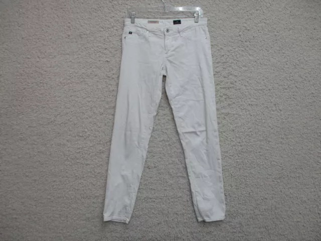Adriano Goldschmied AG Jeans 30 Womens White Denim Legging Ankle Super Skinny A1