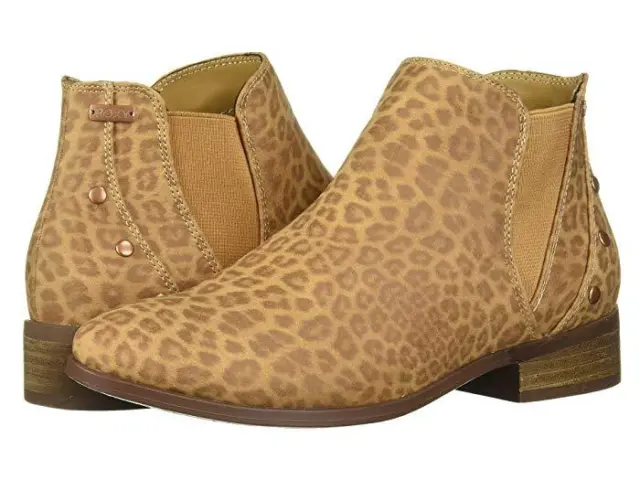 Roxy Women's Casual Boots CHEETAH - Tan Cheetah Yates Ankle Boot size 9
