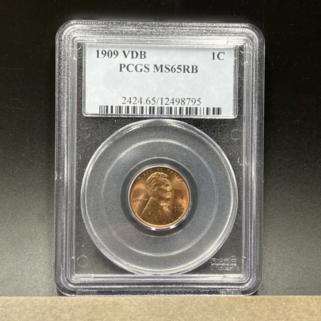 1909 VDB 1C PCGS MS65RB Lincoln Wheat Penny US Coin T382