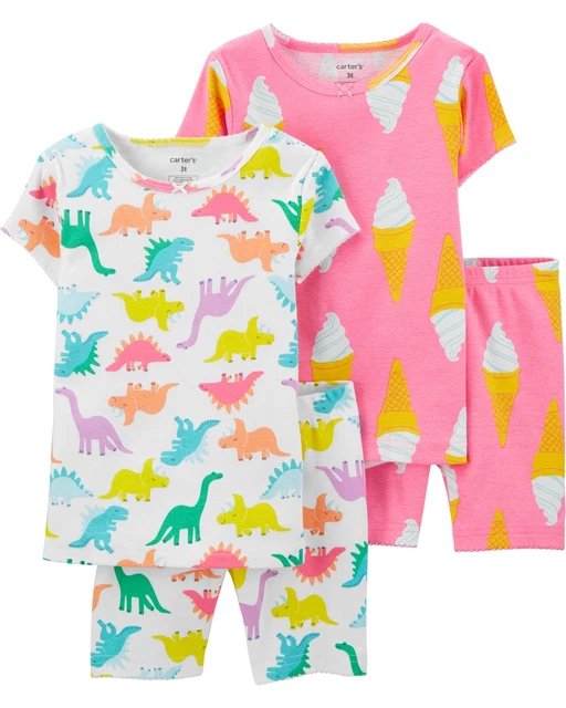 Carter Carters 4-Piece 100% Snug Fit Cotton PJs Dinosaur Ice cream Set 2T