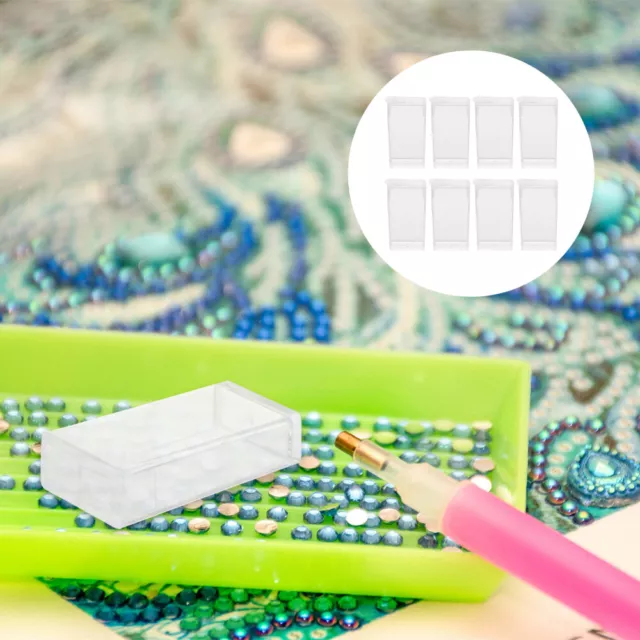 24 piezas caja de bordado de diamantes de plástico herramientas de manicura contenedores Go