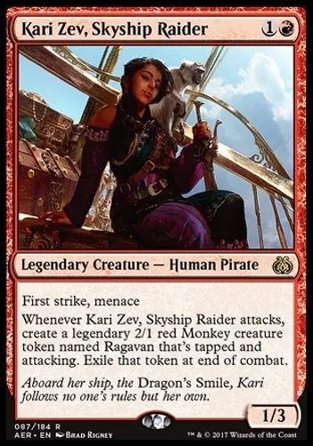 MTG Kari Zev, Skyship Raider [English, Aether Revolt, Good]