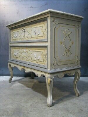 Vtg Baker Furniture French Style Painted Chest / Commode With Original Key 1960s