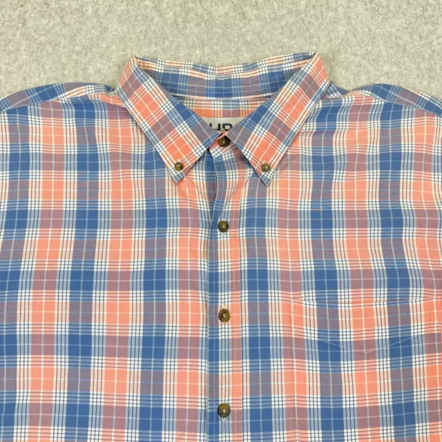 Harbor Bay HB Shirt Men's 3XLT Tall Orange Blue Short Sleeve Casual Button Down