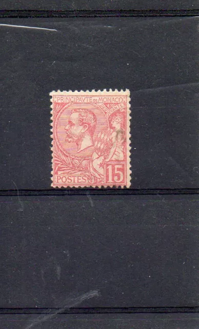 MONACO 1891 15c pink SG 15a Mounted Mint.