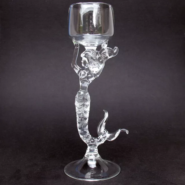 Mermaid Wine Glass Hand Blown Crystal Goblet