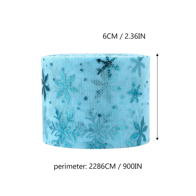 2 Sets Winter Band Hochzeit Tüll Rollen Tüll Band Weihnachten Tüll Stoff 6
