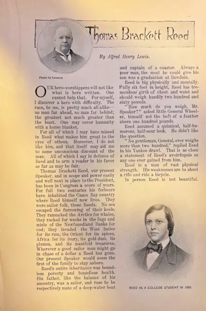 1898 Thomas Brackett Reed Speaker of the House illustrated