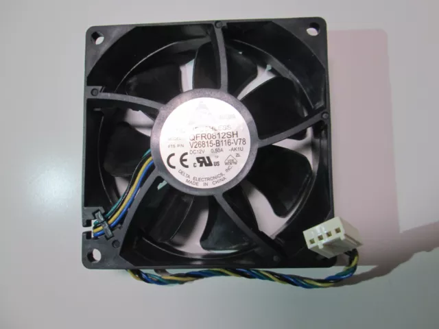 Ventilador PC Delta QFR0812SH Fujitsu V26815-B116-V78 4-Pin 80x80x25mm 12V 0,50A