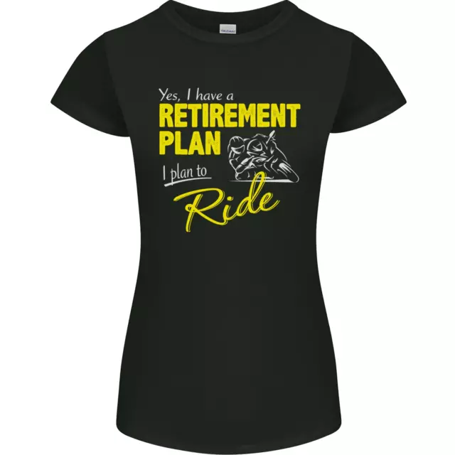 T-shirt Retirement Plan Biker moto moto donna petite cut