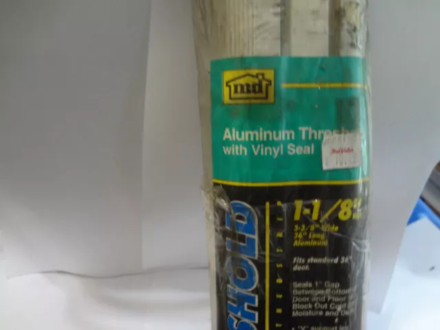 MD Aluminum Threshold w/Vinyl Seal 1-1/8" High 3-3/8" Wide x 36" Long