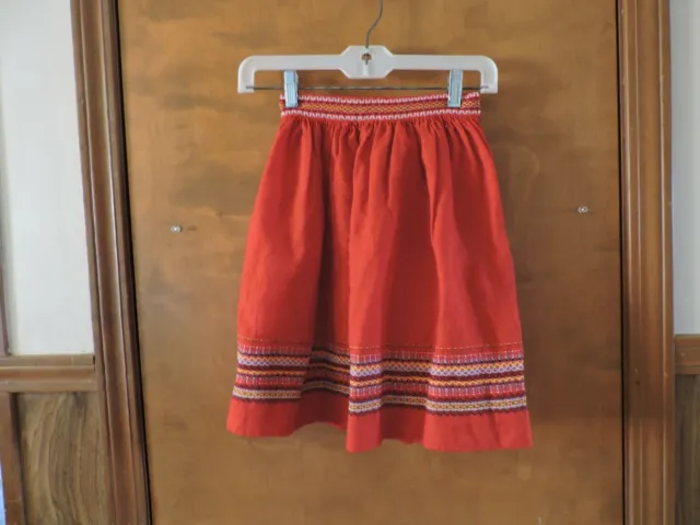Vintage child's original Bavarian Red !00%  wool skirt Koch & Poehlmann KG.