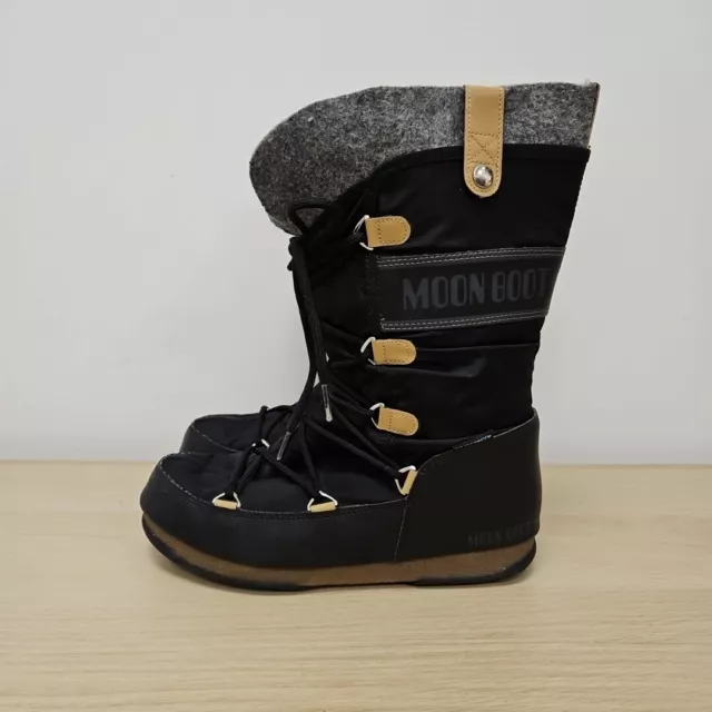 MOON BOOT BY Tecnica Monaco Felt Boots Womens Winter Waterproof Black UK 6 Eu 39 99.99 PicClick UK