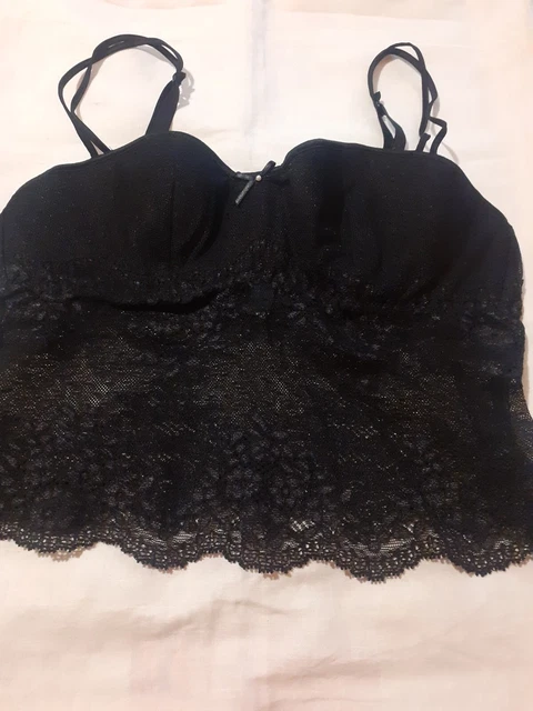 Corpetto donna nero taglia XS Intimissimi con pizzo,reggiseno imbottito,elegante
