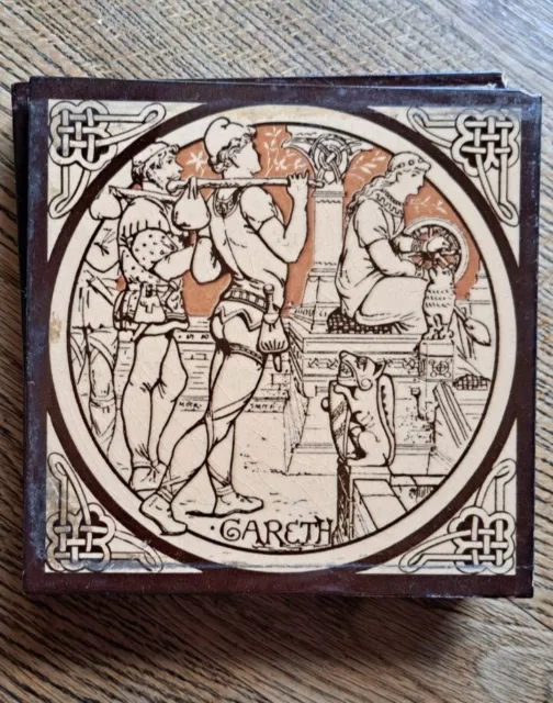 Antique Minton - Moyr Smith - Tennyson's Idylls Of The King Tile - Gareth.