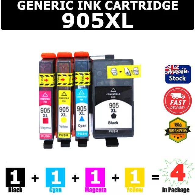 4X Generic 905XL HP905 XL Ink Cartridge For HP Officejet 6950 6956 6960 6970