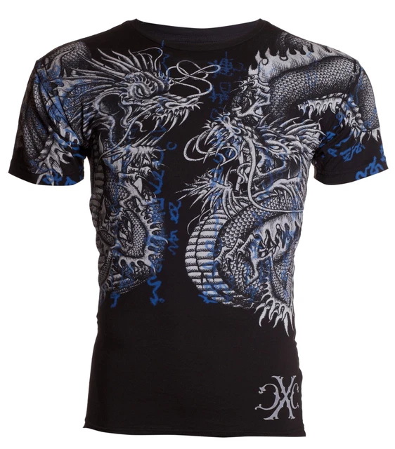Xtreme Couture By Affliction Men's T-Shirt - Double UP Y2K Graphic Tee, Premium Cotton Casual Top