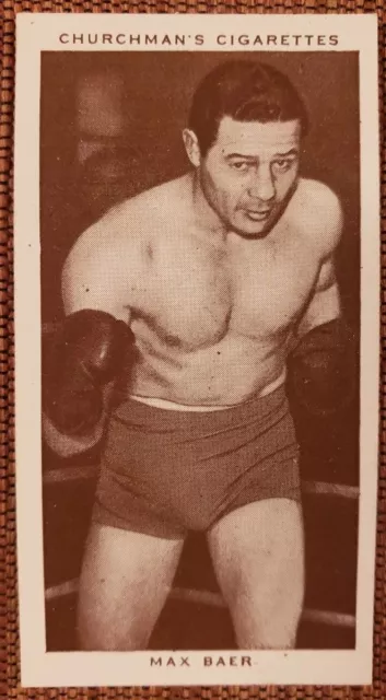 1938 Churchman's Cigarettes #3 Max Baer Authentic Vintage Original Boxing Card