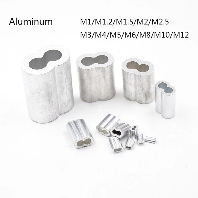 M1 M1.2-M12 Aluminum Casing Wire Rope Ferrule Cable Tie Crimp Stell Chuck Jacket
