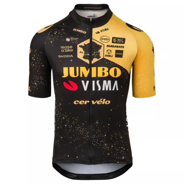 BNWT Tour de France Jumbo Visma 2023 Replica Team Mens Jersey by Agu Yellow