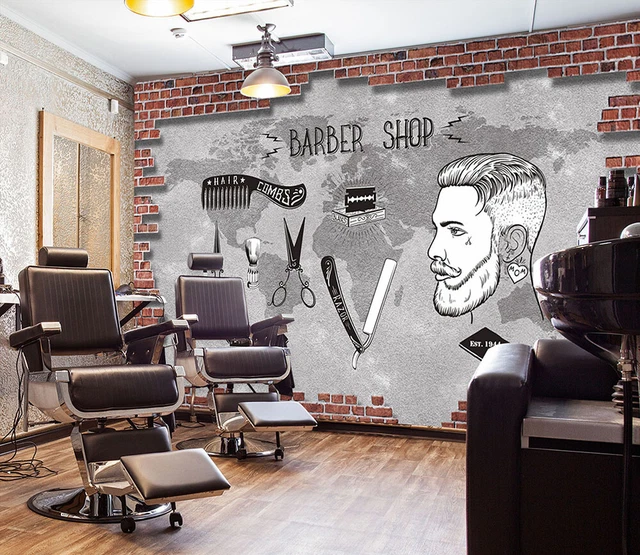 3D SPECIAL G3468 Hair Cut Barber Shop Wallpaper Wall Murals Self-adhesive E EUR 25,81 - FR