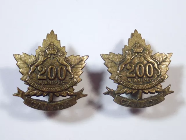 Canada: 173rd (Hamilton Highlanders) CEF Infantry Battalion WW1 Collar Badges.