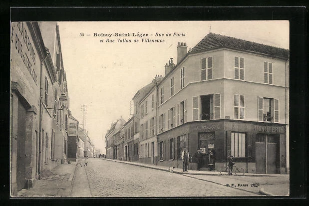 CPA Boissy-Saint-Léger, Rue de Paris et Rue Vallon de Villeneuve