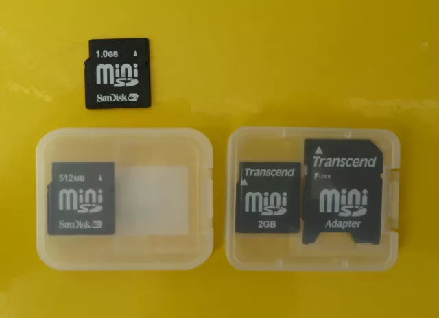 Transcend | SanDisk 512 MB 1 GB | 2 GB miniSD mini SD adaptador digital seguro