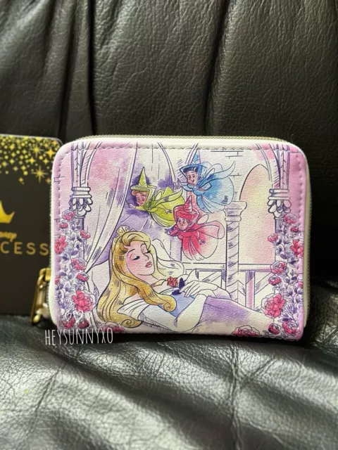 Loungefly Disney Sleeping Beauty Flowers & Three Good Fairies Zipper Wallet