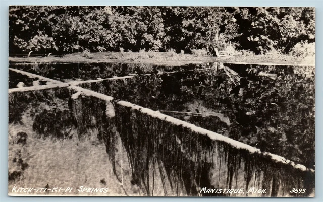 Postcard MI Manistique Michigan Kitch-Iti-Ki-Pi Springs 1930s RPPC Photo F31