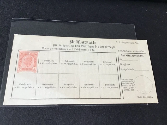 Österreich unbenutzt frühe Amtsmarken Belegmarken Postkarte Ref. R32038