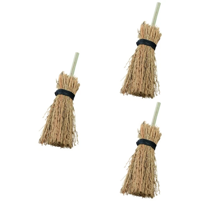 3 Pieces Mini Broom Hangings Decorations Halloween Charm Miniature Child