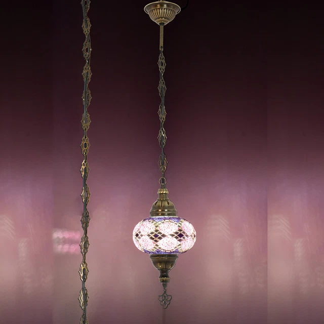SWAG PLUG IN Turkish Moroccan Mosaic Ceiling Hanging Lamp Pendant Light Lamp