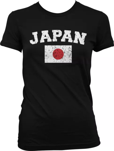 Distressed Japanese Soccer Flag - Japan Pride Nationality Juniors T-shirt