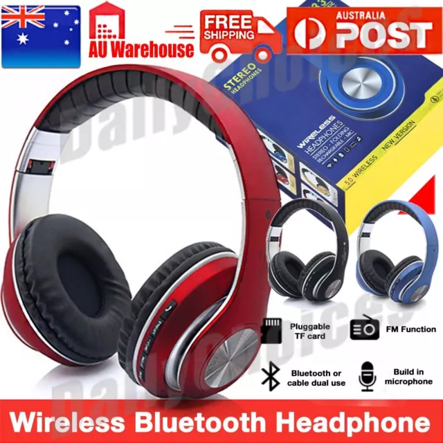 NEW Bluetooth 5.0 Wireless Earphones Foldable Headset Stereo Headphones with Mic